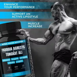 Tongkat Ali Fadogia Agrestis Stickstoffmonoxid Ashwagandha-Supplement mit L-Arginin Booster-Pre-Workout-Kapselpillen für Männer