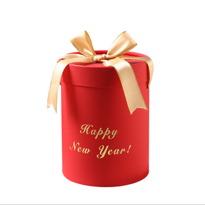 Noël Carton Cylindre <span class=keywords><strong>biscuits</strong></span> Cadeau Emballage Tube De Papier Rouge Couvercle Boîte Ronde De Luxe Avec Logo Personnalisé - Product Image 1