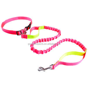 Venta caliente Correa para mascotas con correa para correr Correa elástica Material de nailon Negro Rojo Naranja Azul Color con hebilla de aleación de zinc - Product Image 4
