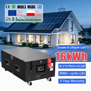 EU Stock DDP 16kWh 15kWh Stackable LiFePO4 <b>Battery</b> 51.2V 314Ah 324Ah Grade A Cell 8000 Cycles JK V19 BMS for Home Solar Storage - Product Image 1