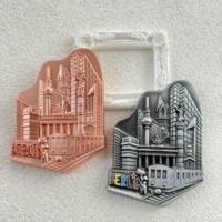 Fabrik-Großhandel Maßgefertigtes 3D-Logo-Design Deutschland Berlin Metall-Zinklegierung Galvanisiert UV-Bedruckt Antike Farben Souvenir-Kühlschrankmagnet