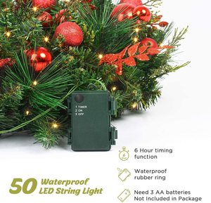 Couronnes <span class=keywords><strong>de</strong></span> Noël artificielles décoratives personnalisées <span class=keywords><strong>de</strong></span> 24 pouces 60 CM pour la décoration <span class=keywords><strong>de</strong></span> maison <span class=keywords><strong>de</strong></span> vacances - Product Image 5