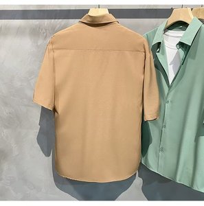 Camicia a Maniche Corte Pi Shuai Versione Coreana in Seta Ghiaccio Morbida, Stile Retrò Senza Stiratura - Product Image 5