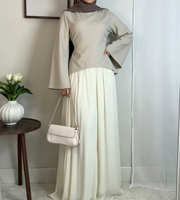Ensemble haut et jupe amples à manches larges YSU024, vêtements islamiques Abaya Dubaï, deux pièces, coupe ample, confortable