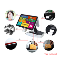 Système de point de vente Zhongji A6 pour restaurant, ensemble complet, accès Internet, terminal de bureau avec impression de jetons, disque dur SSD et écran tactile