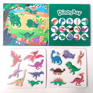 Livres d'autocollants magnétiques pour enfants <span class=keywords><strong>livre</strong></span> d'apprentissage de <span class=keywords><strong>dinosaure</strong></span> <span class=keywords><strong>livre</strong></span> d'écoute personnalisé pour bébé 3-6 ans jeu d'intelligence de jouet pour bébé - Product Image 2