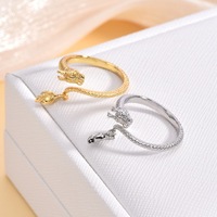 Dragon Tail Turn Gankun Boutique Bague de mode en cuivre doré avec un design de bon augure brillant pour de joyeuses fêtes