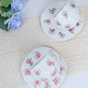 Tasses et soucoupes à café en céramique pour le thé de l'après-midi, motif papillon peint à la main, créatif - Product Image 6