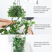 Plantas colgantes de alta simulación, pequeñas plantas artificiales en macetas para decoración de sala de estar de oficina estética interior y exterior