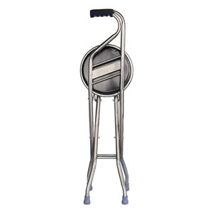 Portable Walking Aid With Built In Stool Stainless Steel Folding Cane For Seniors Comfortable Anti Slip Chair And Support - Product Image 3