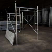 Échafaudage en H galvanisé en acier Q235, robuste, mobile et pliable, avec échelle transversale et passerelle en acier