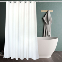 Di modo di alta qualità bianco puro peva tende da bagno hookless tenda della doccia per hotel