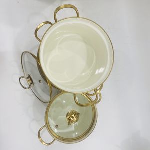 Vente chaude de haute qualité Pot lourd 3 pièces 20/22/24cm ustensiles de cuisine en fonte marmite émail argile Pot ensemble soupe Pot ragoût Pot - Product Image 4