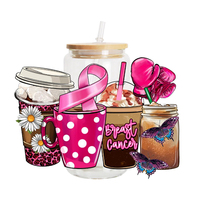Transfert étanche Uv Autocollant Étiquette Cancer Du Sein pour Tasses Wraps Emballage Uv Dtf Imprimer