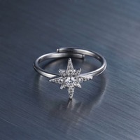 Ensemble de bagues ajustables plaquées or/argent 18 carats, motif soleil et étoile, bagues de phalange empilables avec zircone, bijoux célestes