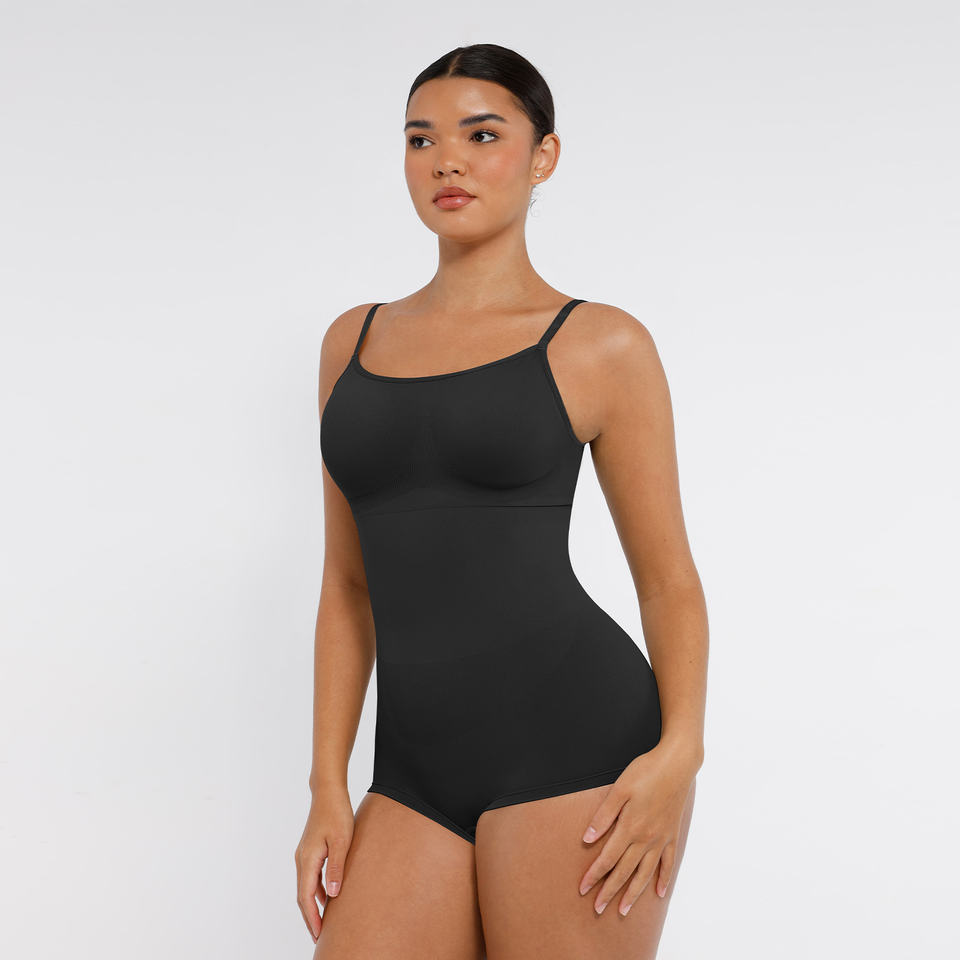 Seamless Waist and Abdomen Shaping Shapewear Bodysuit with Adjustable Straps