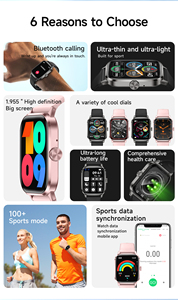 Zw9 Max Pro 1.955 3D Màn Hình Màu Đồng Hồ Thông Minh Cho Nam Giới Cho Bluetooth Cuộc Gọi Bằng Giọng Nói Trợ Lý Huyết Áp Cảm Biến Nhịp Tim Cảm Biến Cảm Ứng - Product Image 3