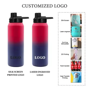 Promotion Water Bottle Insulated Stainless Steel Wide Mouth Flask Sports Bottle With Handle Lid