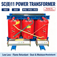 Transformateur de distribution triphasé à résine coulée de type sec SCB 11 30-2500 kVA 10 kV/0,4 kV à enroulement en cuivre, approvisionnement direct usine