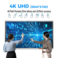 Écran plat interactif 4K UHD de 65, 75 et 86 pouces pour l'éducation et le bureau, tableau blanc intelligent Android et Windows avec fonction IA pour l'école