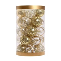 Juego de bolas de Navidad transparentes de PET de 6 cm (25 piezas) |   Festival Multicolor |   Caja de Regalo con Adornos Colgantes de Alta Calidad