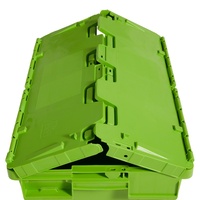 Conteneur en plastique PP TSS-TBX, épaisseur 2,5 mm, avec couvercle intégré, parois solides, écologique, empilable, emboîtable, capacité de charge 45 L, 30 kg, boîtes
