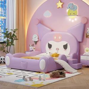 Cama Infantil Moderna de Madera JINS, Cama de Princesa con Tobogán y Almacenamiento para Niñas, Diseño de Dibujos Animados para Dormitorio Infantil - Product Image 1