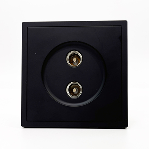 Plaque murale en acier ignifuge A6 Q pour câble coaxial bronze, <span class=keywords><strong>double</strong></span> port, <span class=keywords><strong>prise</strong></span> murale TV pour télévision - Product Image 1
