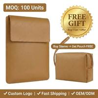 Funda Delgada para Portátil con Compartimento para Cable de Alimentación, en Cuero PU Color Caqui, Impermeable, para Mujeres y Hombres, de 13, 14, 15, 15.6 y 16 Pulgadas