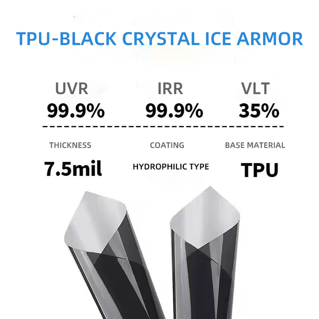 Luxury TPU Car Window Film for Sunroof 7.5MIL Anti-Scratch Self-Healing 95% IR Rejection 99% UV Rejection 5-Year Warranty