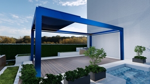 Esterno retrattile impermeabile motorizzato elettrico roll down chiaro patio zip traccia schermo per pergola in alluminio - Product Image 5