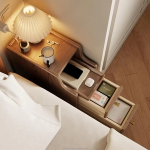 Muebles de dormitorio inteligentes y modernos para apartamentos, mesita de noche inteligente con altavoz y carga USB inalámbrica. - Product Image 2
