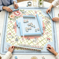 Tapis de Mahjong Américain Imperméable avec Règles Personnalisées Imprimées, Housse de Table Antidérapante en Caoutchouc pour Soirées Mahjong