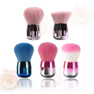 Private Label Mushroom Shape Synthetic Bristle Powder Dust Remover Cleaning Tool Nail Brush Makeup Kabuki Brush