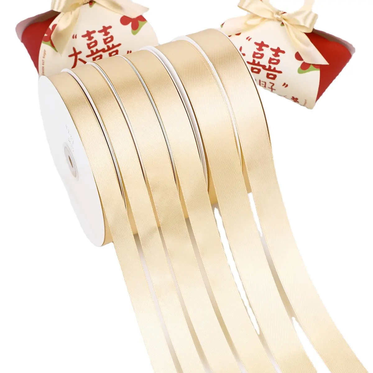 Jiuxia mã hóa satin ribbon, tùy chỉnh in logo Ribbon cho hoa quà tặng bao bì DIY Bow