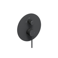 Robinet de douche double fonction à deux poignées, corps en laiton, couvercle en cuivre, cartouche céramique, finition brossée pour salle de bain