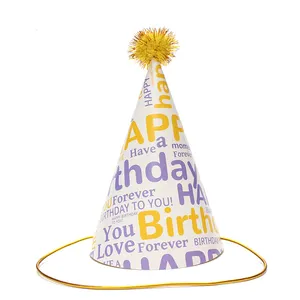 Chapéu de festa de aniversário de bolas de cabelo Chapéu de decoração colorido