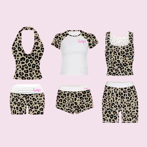 T-Shirt a maniche corte con stampa leopardata personalizzata e Shorts da donna di alta qualità due pezzi Set di <span class=keywords><strong>abbigliamento</strong></span> da donna - Product Image 2