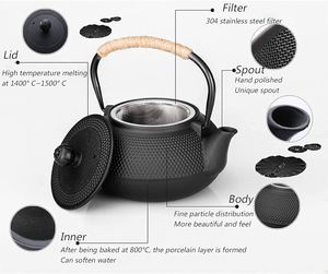 <span class=keywords><strong>Debien</strong></span> Théière Classique Chinoise Antique 1,8 L en Fonte Émaillée Noire, Écologique pour Usage Domestique, en Promotion - Product Image 4