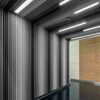 Directo de fábrica 100% Azulejos de techo falso Paneles acústicos de poliéster decorativos para almacén Exterior Hall Gym