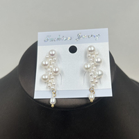 Boucles d'oreilles pendantes en or plaqué or avec perles d'eau douce de qualité supérieure, faites à la main, pour mariages, anniversaires, fêtes, cadeaux