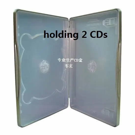 Özelleştirilmiş dikdörtgen 1 & 2 adet CD/DVD teneke kutu CD DVD metal teneke tutucu plastik tepsi metal kapak