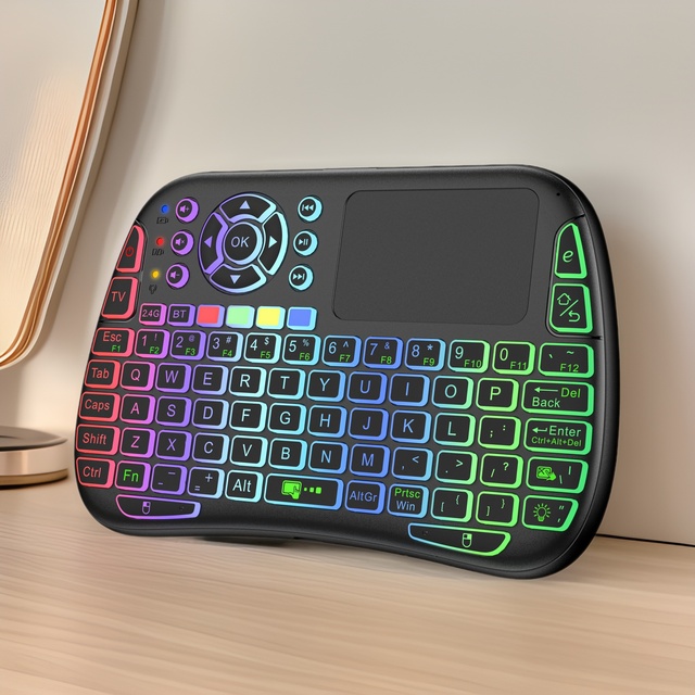 Mini Wireless RGB Backlit Keyboard & Touch Air Mouse with Voice Learning Infrared Remote Control All-in-One M9