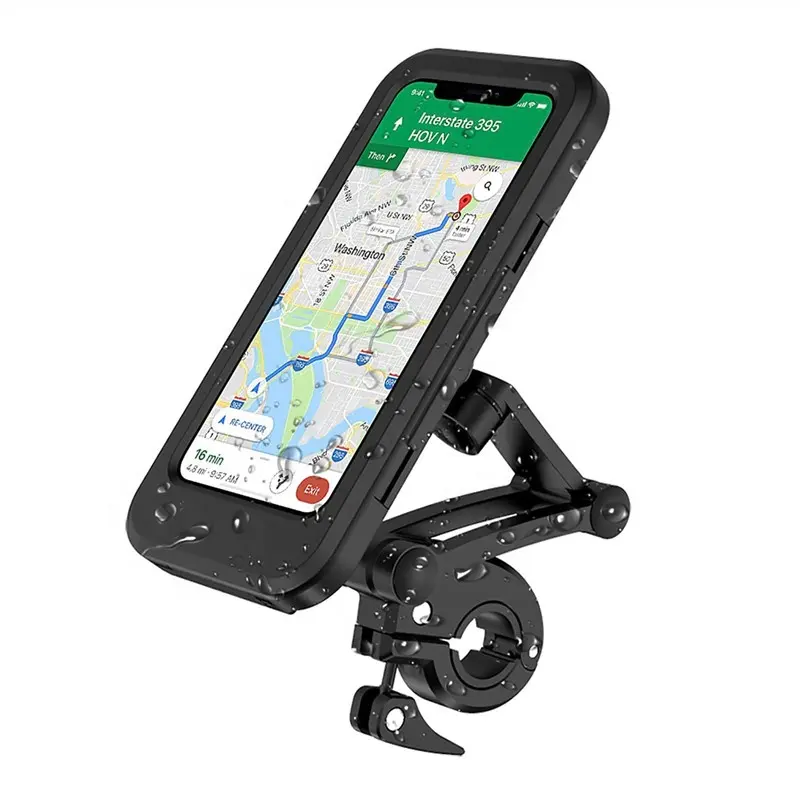 New Hot Adjustable 360 Degrees Rotation Foldable Touch Screen Bag Motorcycle Handlebar Bike Phone Waterproof Bag Holder Mount
