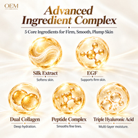 Sérum Ampoule Anti-rides Hydratant et Raffermissant en Profondeur à l'Extrait de Collagène, Peptide de Soie et EGF pour Soins de la Peau de Luxe Marque Blanche