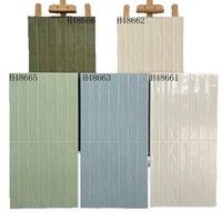 Carreaux muraux de salle de bain en céramique de style français, série brique faite à la main vert foncé, résistants à l'usure, 400x800, pour salle de bain et balcon