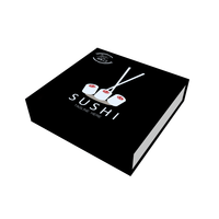Boîtes rigides de luxe pour sushis en gros, boîtes cadeaux biodégradables de qualité alimentaire pour sushis, boîtes magnétiques pour sushis, contenants pour collations
