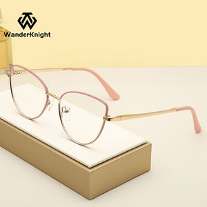 משקפי ראייה אופטיים אופנתיים לנשים משנת 2025, מסגרת מתכת בצורת עין חתול, חוסמות אור כחול, עם אפשרות להדפסת לוגו מותאם אישית - Product Image 5