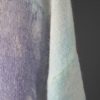Pull en maille mohair tie-dye Tyan, col rond, ample, oversize, pour femme, bleu clair, violet, imprimé aquarelle, décontracté