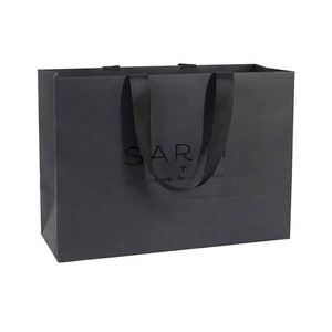 Custom Printed Luxury White Cardboard <b>Art</b> Paper Bags Hand Length Handles for Wedding Gifts Boutique Shopping Clothing Fur - Product Image 4